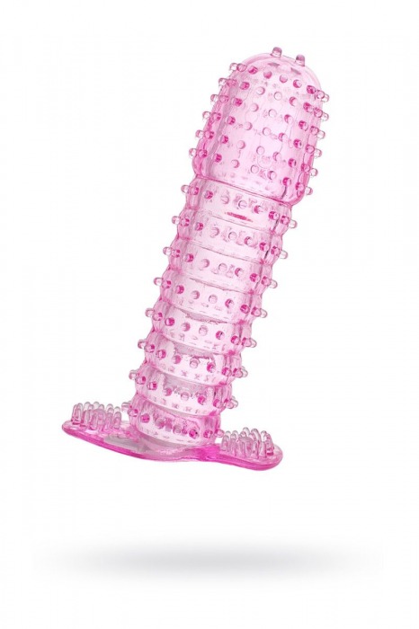 Гелевая розовая насадка с шипами - 12 см. - Toyfa Basic - в Нижнекамске купить с доставкой