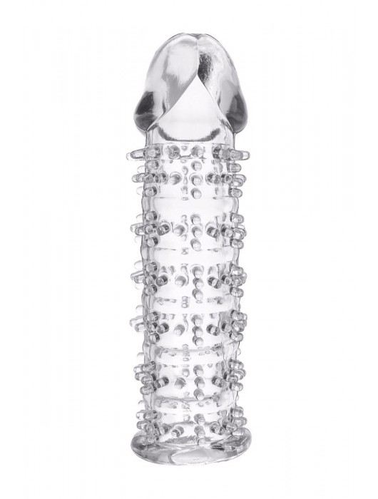 Гелевая прозрачная насадка с шипами - 12 см. - Toyfa Basic - в Нижнекамске купить с доставкой