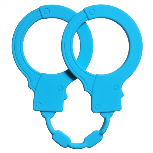 Голубые силиконовые наручники Stretchy Cuffs Turquoise - Lola Games - купить с доставкой в Нижнекамске