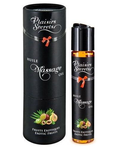 Массажное масло с ароматом экзотических фруктов Huile de Massage Gourmande Fruits Exotiques - 59 мл. - Plaisir Secret - купить с доставкой в Нижнекамске