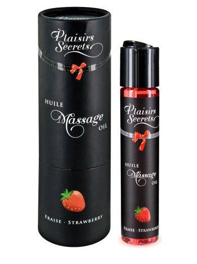 Массажное масло с ароматом клубники Huile de Massage Gourmande Fraise des Bois - 59 мл. - Plaisir Secret - купить с доставкой в Нижнекамске