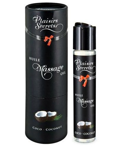 Массажное масло с ароматом кокоса Huile de Massage Gourmande Coco - 59 мл. - Plaisir Secret - купить с доставкой в Нижнекамске