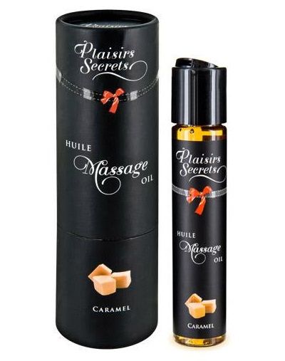 Массажное масло с ароматом карамели Huile de Massage Gourmande Caramel - 59 мл. - Plaisir Secret - купить с доставкой в Нижнекамске