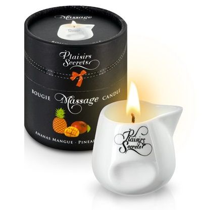 Массажная свеча с ароматом манго и ананаса Bougie de Massage Ananas Mangue - 80 мл. - Plaisir Secret - купить с доставкой в Нижнекамске