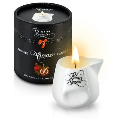 Массажная свеча с ароматом граната Bougie de Massage Gourmande Grenadine - 80 мл. - Plaisir Secret - купить с доставкой в Нижнекамске