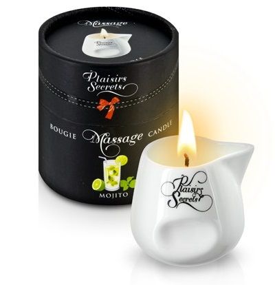 Массажная свеча с ароматом мохито Bougie de Massage Mojito - 80 мл. - Plaisir Secret - купить с доставкой в Нижнекамске