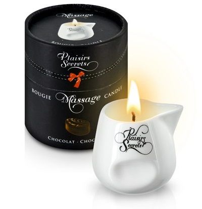 Массажная свеча с ароматом шоколада Bougie de Massage Gourmande Chocolat - 80 мл. - Plaisir Secret - купить с доставкой в Нижнекамске