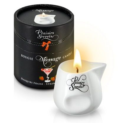 Массажная свеча с ароматом клубничного дайкири Bougie de Massage Daikiri Fraise - 80 мл. - Plaisir Secret - купить с доставкой в Нижнекамске