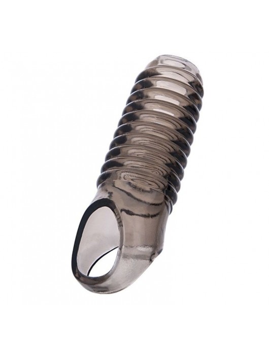 Дымчатая насадка с рёбрышками и подхватом мошонки ToyFa XLover - 12,5 см. - ToyFa - в Нижнекамске купить с доставкой