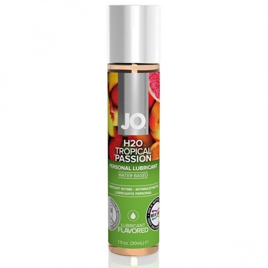 Смазка с ароматом тропических фруктов JO Flavored Tropical Passion - 30 мл. - System JO - купить с доставкой в Нижнекамске