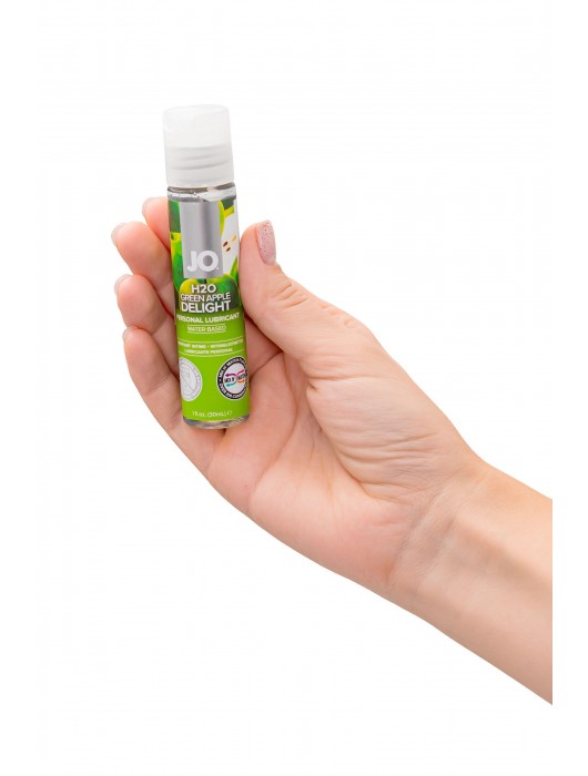 Смазка с ароматом яблока JO Flavored  Green Apple H2O - 30 мл. - System JO - купить с доставкой в Нижнекамске