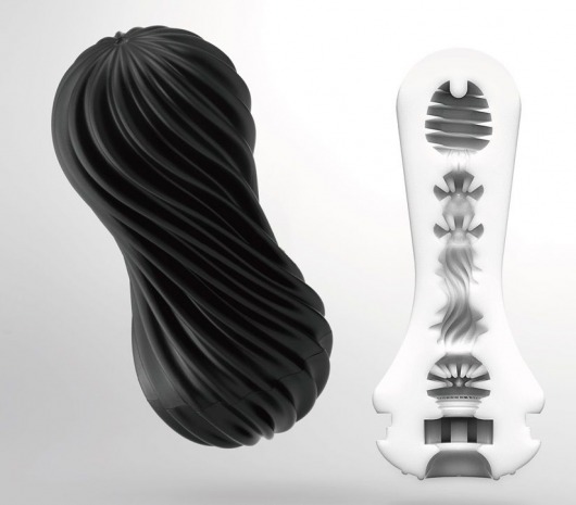 Мастурбатор FLEX Rocky Black с плотным рельефом - Tenga - в Нижнекамске купить с доставкой