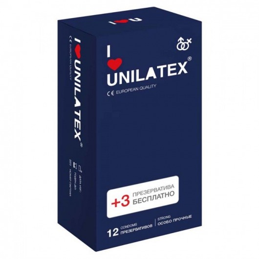 Ультрапрочные презервативы Unilatex Extra Strong - 12 шт. + 3 шт. в подарок - Unilatex - купить с доставкой в Нижнекамске