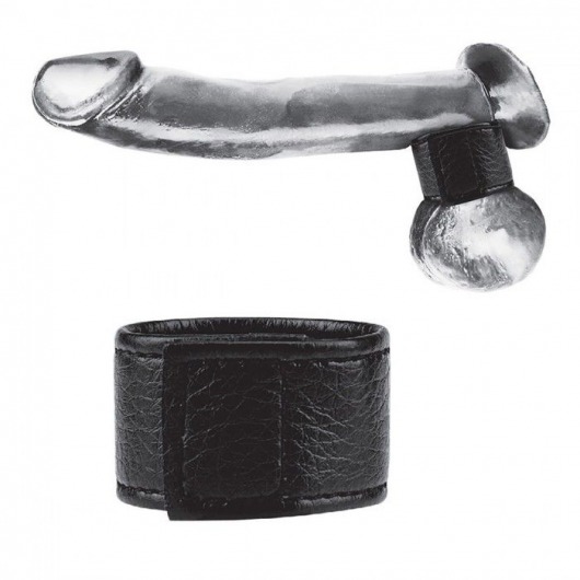 Чёрная утяжка на мошонку 1  Velcro Ball Stretcher - BlueLine - купить с доставкой в Нижнекамске