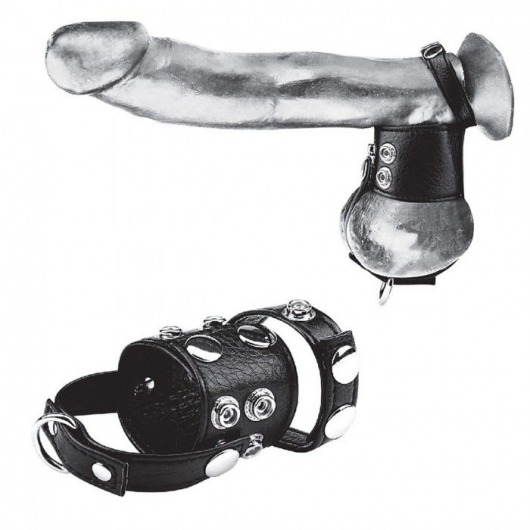 Утяжка на пенис и мошонку Cock Ring With 1.5  Ball Stretcher And Optional Weight Ring - BlueLine - купить с доставкой в Нижнекамске