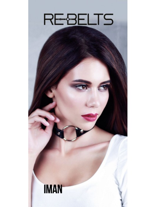 Чёрный чокер-кляп Iman Black - Rebelts - купить с доставкой в Нижнекамске