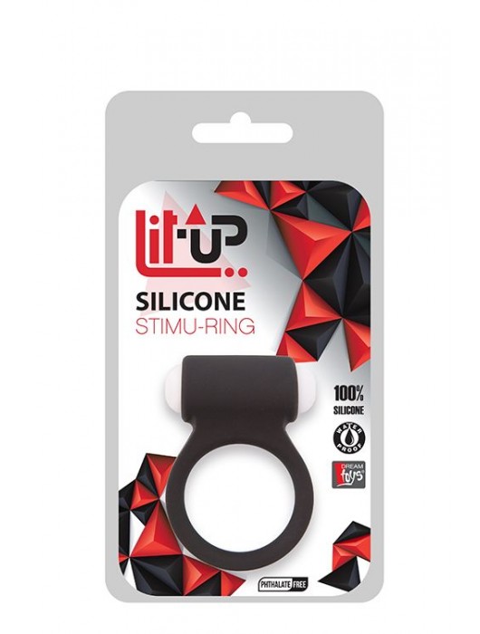 Чёрное эрекционное виброкольцо LIT-UP SILICONE STIMU RING 3 BLACK - Dream Toys - в Нижнекамске купить с доставкой