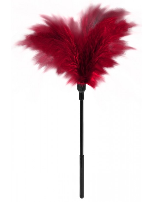 Пластиковая метелочка с красными пёрышками Small Feather Tickler - 32 см. - Blush Novelties - купить с доставкой в Нижнекамске