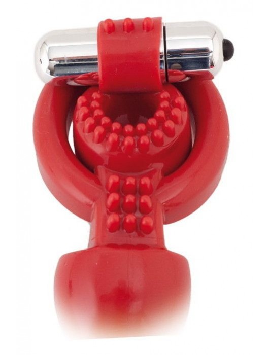 Красная вибронасадка с анальным стимулятором - ToyFa - в Нижнекамске купить с доставкой