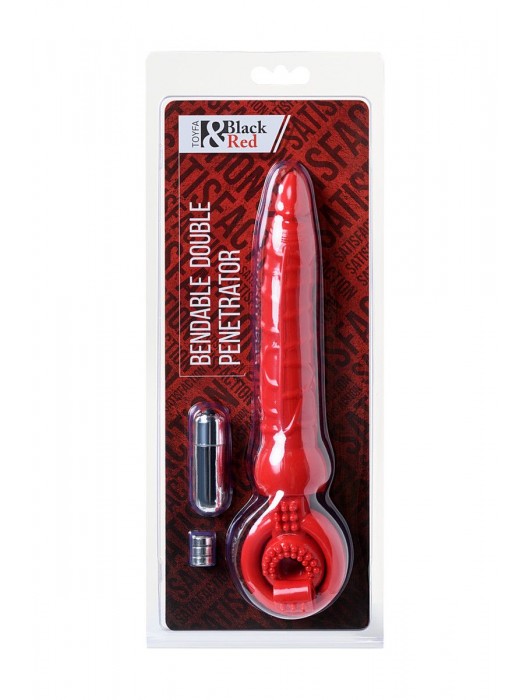 Красная вибронасадка с анальным стимулятором - ToyFa - в Нижнекамске купить с доставкой