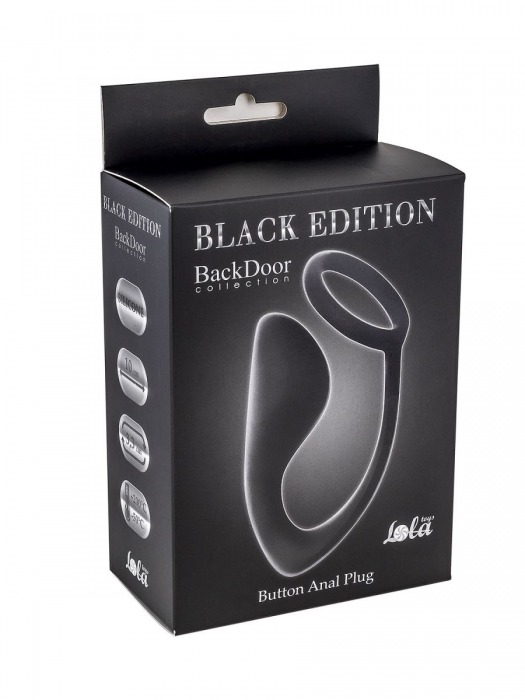 Чёрное эрекционное кольцо с анальной пробкой Button Anal Plug - Lola Games - в Нижнекамске купить с доставкой