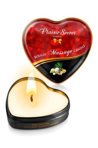 Массажная свеча с ароматом экзотических фруктов Bougie Massage Candle - 35 мл. - Plaisir Secret - купить с доставкой в Нижнекамске