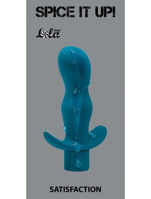 Бирюзовая анальная пробка с вибрацией Satisfaction - 11,5 см. - Lola Games