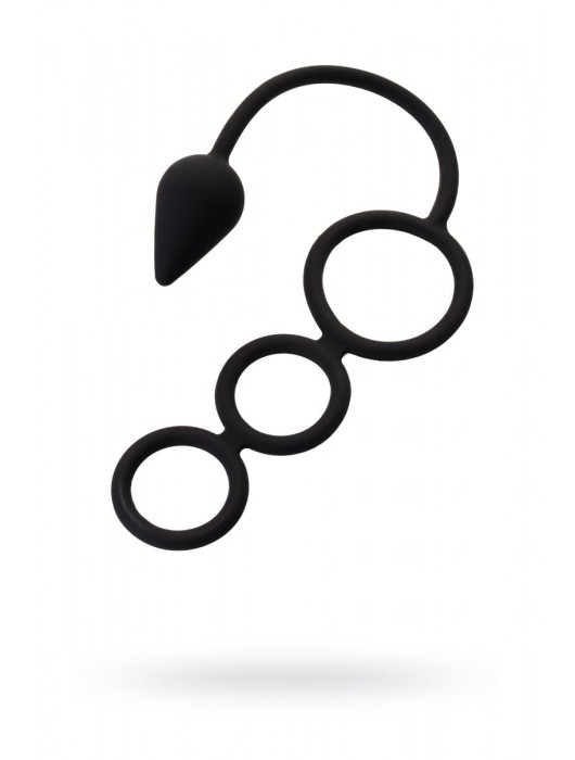 Тройное эрекционное кольцо с анальным хвостом Drop S-size - Erotist Adult Toys - в Нижнекамске купить с доставкой
