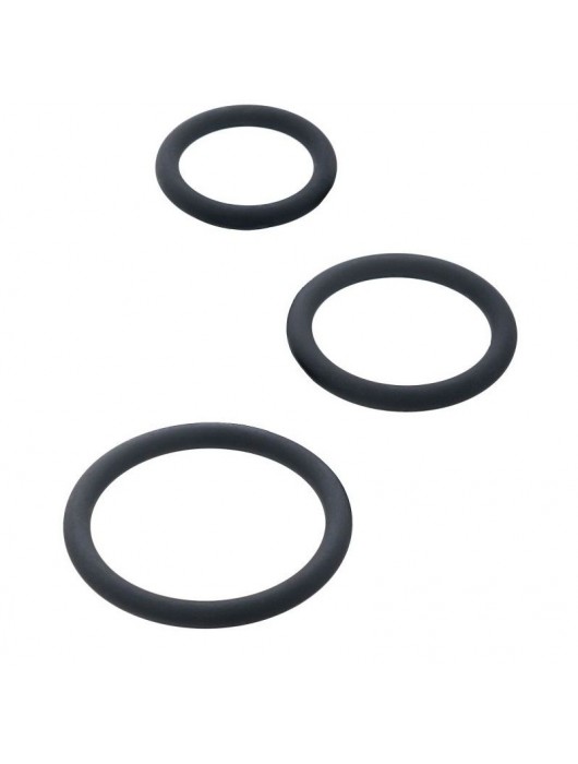 Набор из 3 чёрных эрекционных колец - ToyFa - в Нижнекамске купить с доставкой