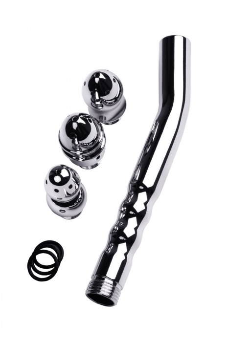 Металлический анальный душ с тремя насадками - ToyFa - купить с доставкой в Нижнекамске