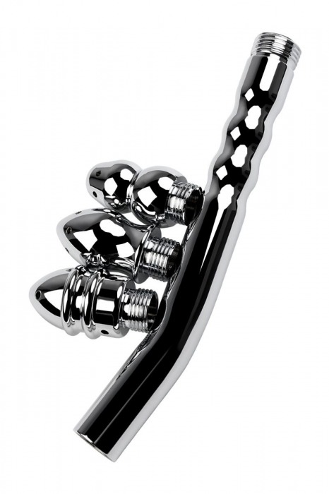 Металлический анальный душ с тремя насадками - ToyFa - купить с доставкой в Нижнекамске