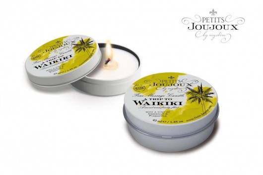 Массажная свеча Petits Joujoux Waikiki Beach с ароматом кокоса и ананаса - 33 гр. - MyStim - купить с доставкой в Нижнекамске