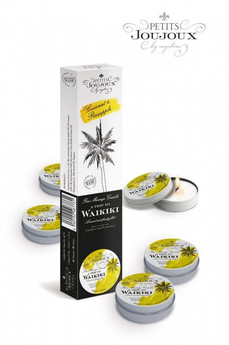 Набор из 5 свечей Petits Joujoux Waikiki Beach с ароматом кокоса и ананаса - MyStim - купить с доставкой в Нижнекамске