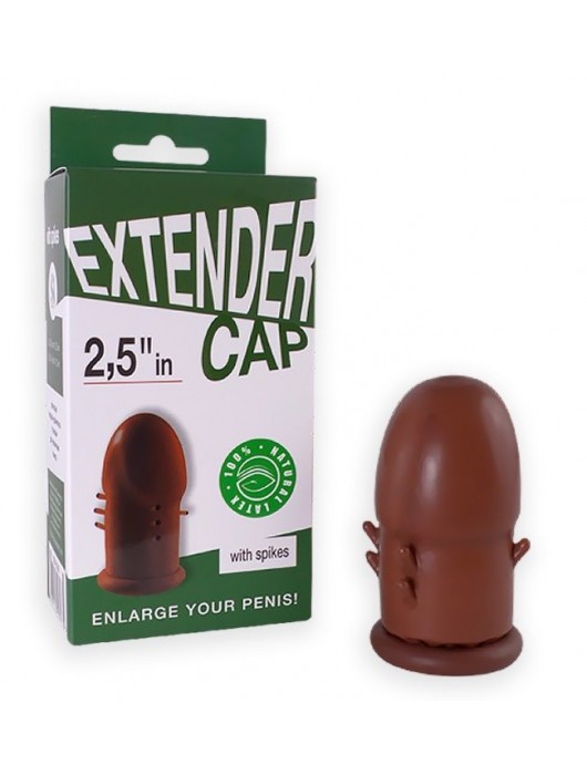 Коричневый латексный удлинитель пениса 2.5 in с шипиками - Sitabella - в Нижнекамске купить с доставкой