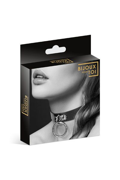 Узенький ошейник из полиуретана с кольцом - Bijoux Pour Toi - купить с доставкой в Нижнекамске