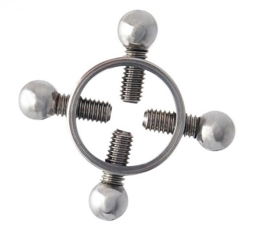 Серебристые зажимы для сосков на винтах - ToyFa - купить с доставкой в Нижнекамске