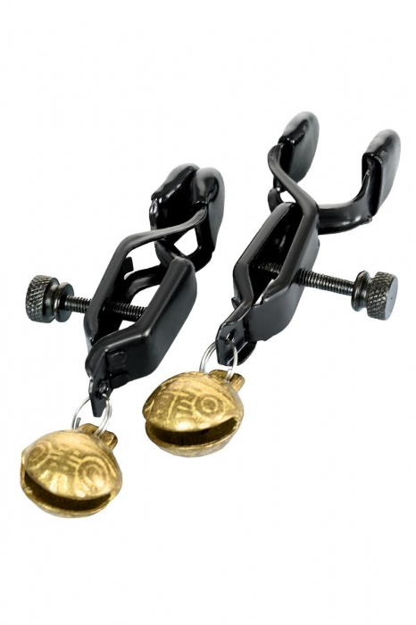 Черно-золотистые зажимы для сосков TOYFA Theatre - ToyFa - купить с доставкой в Нижнекамске