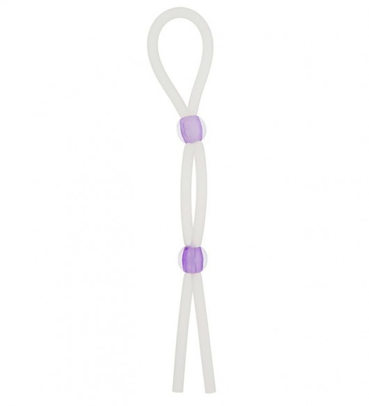 Прозрачное эрекционное кольцо-лассо SILICONE LASSO COCK RING DUAL BEADS - NMC - в Нижнекамске купить с доставкой