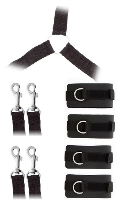 Комплект наручников и поножей LUXURIOUS BED RESTRAINT CUFF SET - Blush Novelties - купить с доставкой в Нижнекамске
