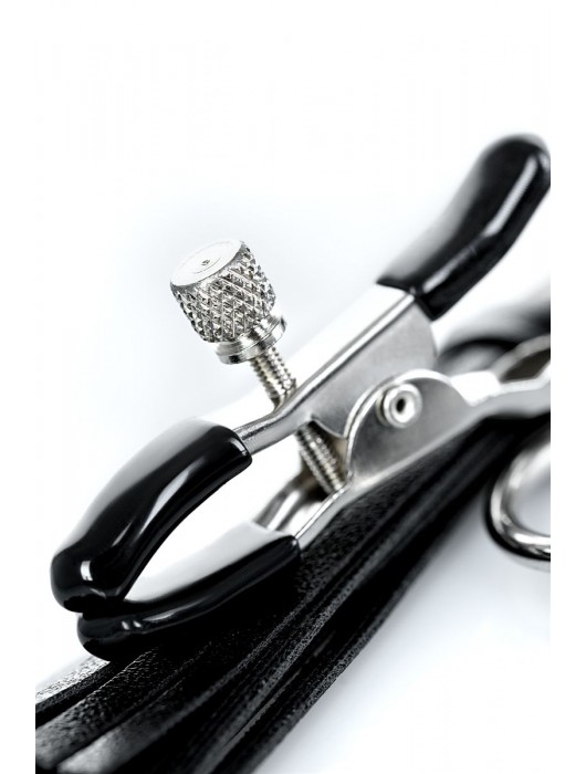 Черно-серебристые зажимы для сосков Theatre с кисточками - ToyFa - купить с доставкой в Нижнекамске