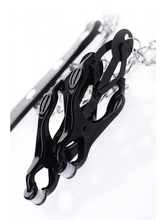 Черно-серебристые зажимы для сосков с кольцом для пениса TOYFA Metal - ToyFa - купить с доставкой в Нижнекамске