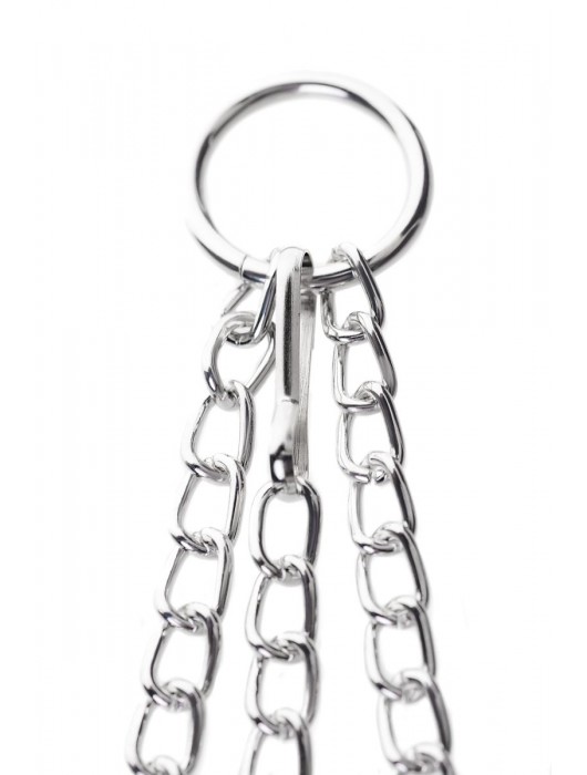 Серебристо-чёрные зажимы для сосков с кольцом для пениса TOYFA Metal - ToyFa - купить с доставкой в Нижнекамске