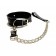 Черный ошейник с поводком из эко-кожи - БДСМ Арсенал - купить с доставкой в Нижнекамске Черный ошейник с поводком из эко-кожи - БДСМ Арсенал - купить с доставкой в Нижнекамске